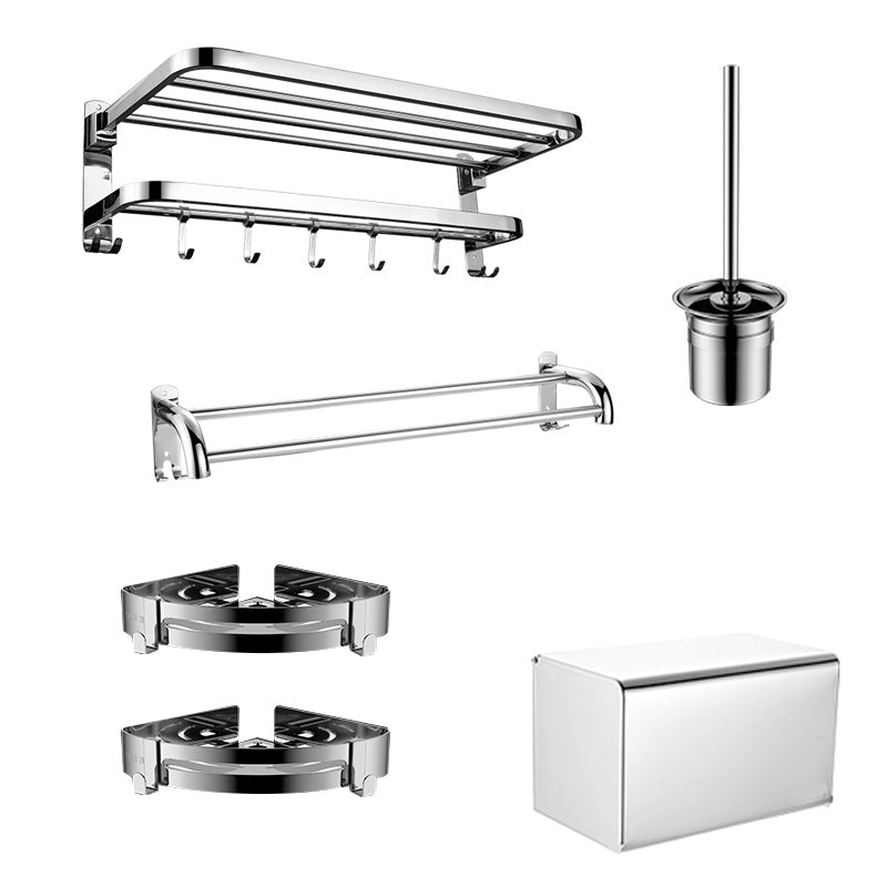 Lisslune | Modern Bathroom Accessory Set Made of Chrome-Plated Stainless Steel with Bathrobe Hook/Towel Bar