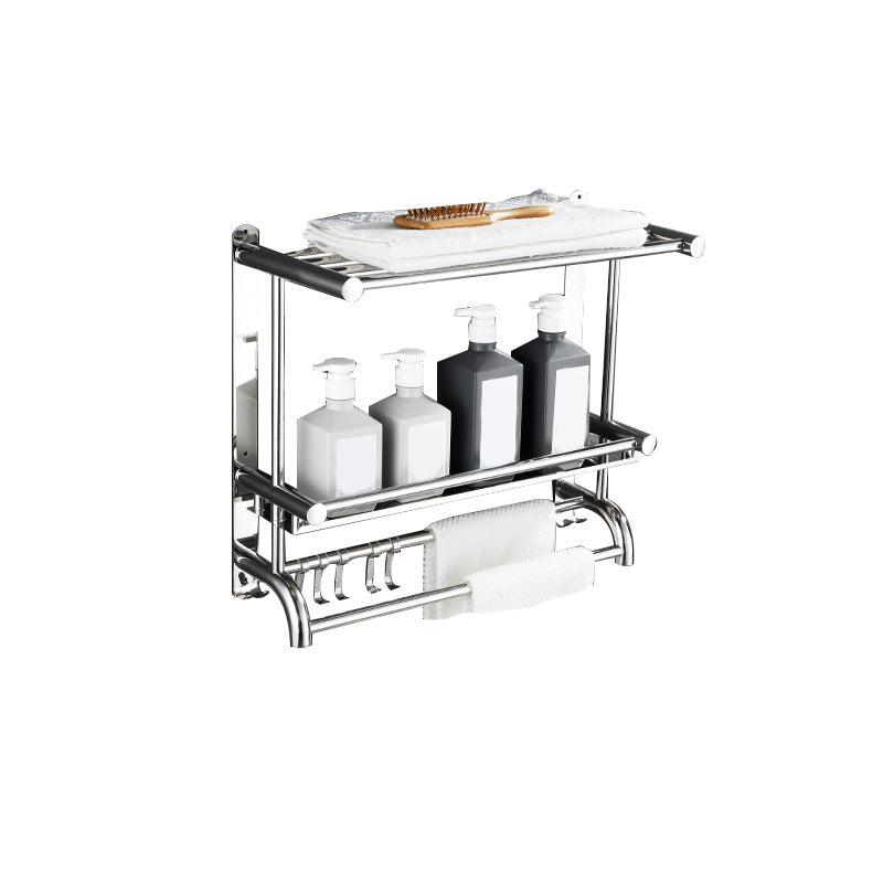 Lisslune | Modern Bathroom Accessory Set Made of Chrome-Plated Stainless Steel with Bathrobe Hook/Towel Bar