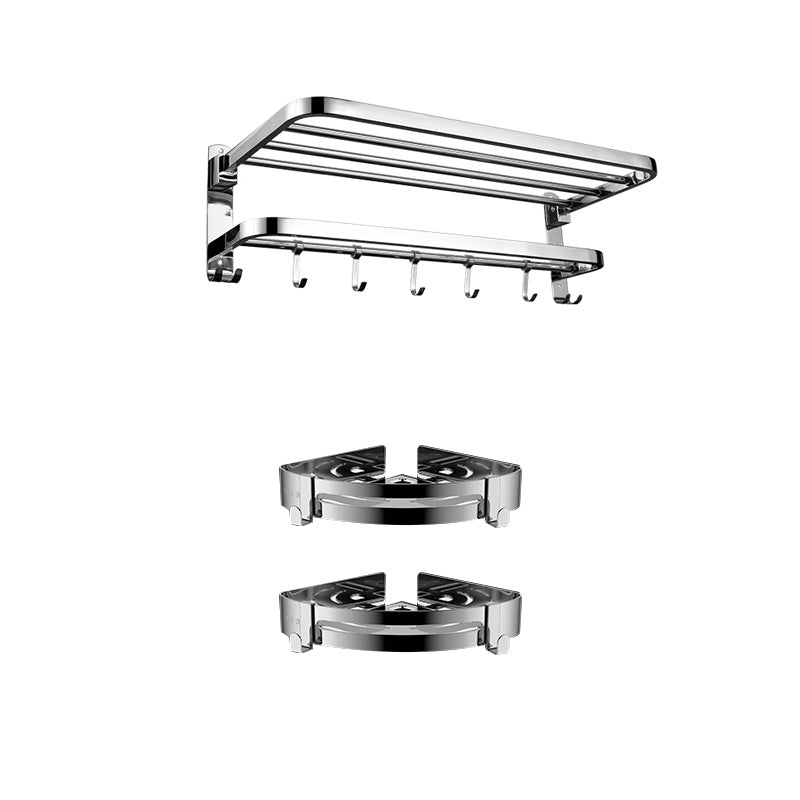 Lisslune | Modern Bathroom Accessory Set Made of Chrome-Plated Stainless Steel with Bathrobe Hook/Towel Bar