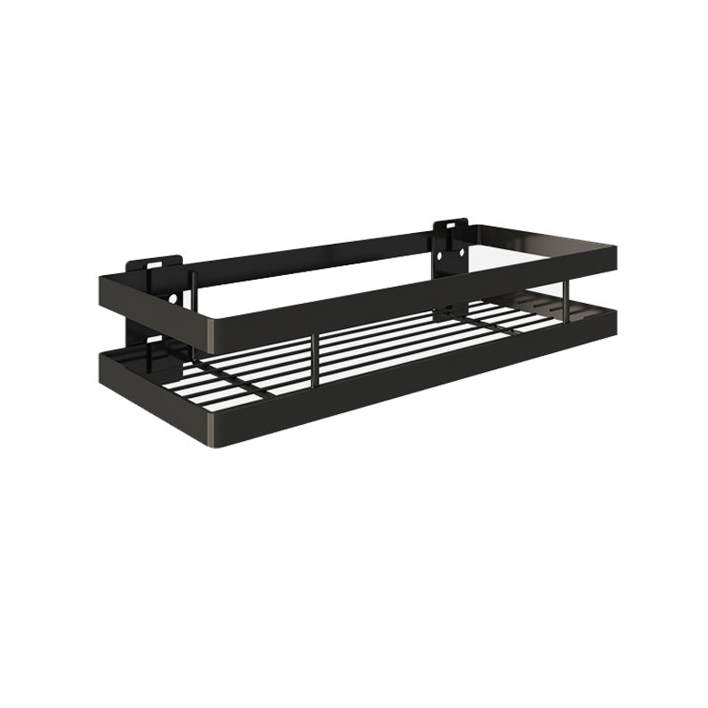 Lisslune | 2-piece bathroom shelf made of matte black metal bathroom hardware set