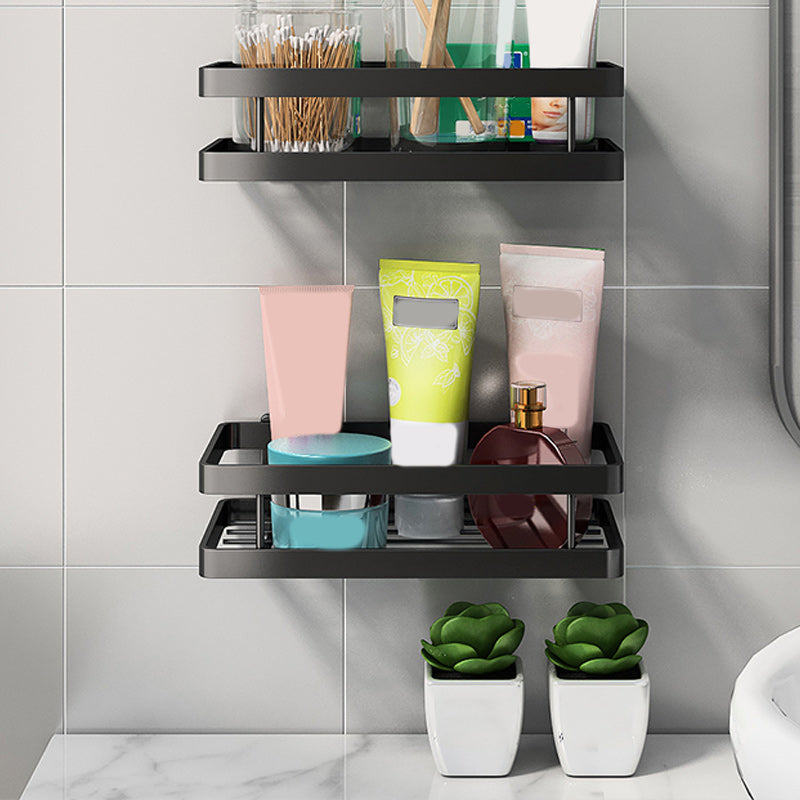 Lisslune | 2-piece bathroom shelf made of matte black metal bathroom hardware set