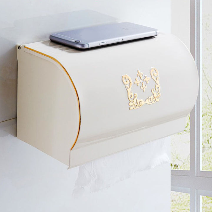 Lisslune | Vintage Bathroom Accessory Set Aluminum Paper Holder in White