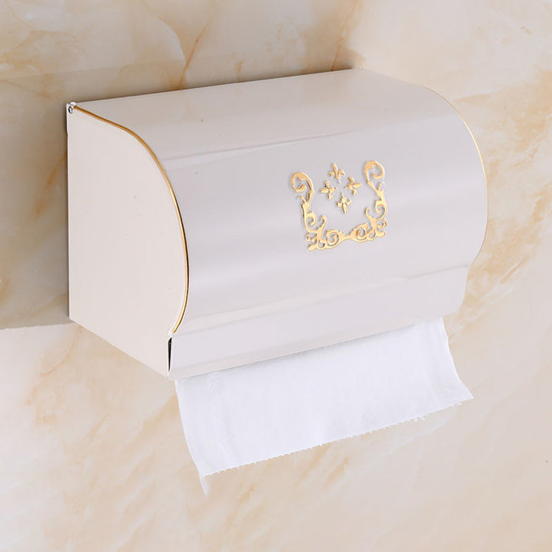 Lisslune | Vintage Bathroom Accessory Set Aluminum Paper Holder in White