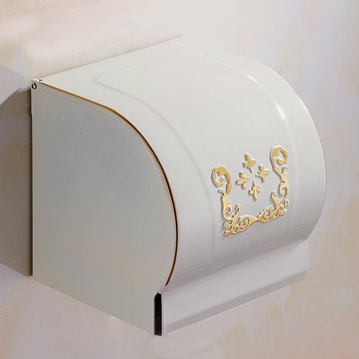 Lisslune | Vintage Bathroom Accessory Set Aluminum Paper Holder in White