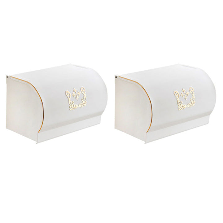 Lisslune | Vintage Bathroom Accessory Set Aluminum Paper Holder in White