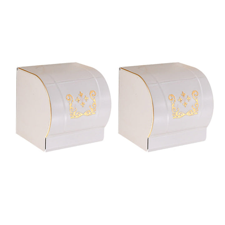 Lisslune | Vintage Bathroom Accessory Set Aluminum Paper Holder in White