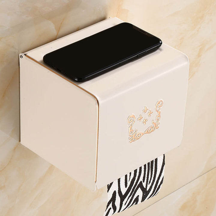 Lisslune | Vintage Bathroom Accessory Set Aluminum Paper Holder in White