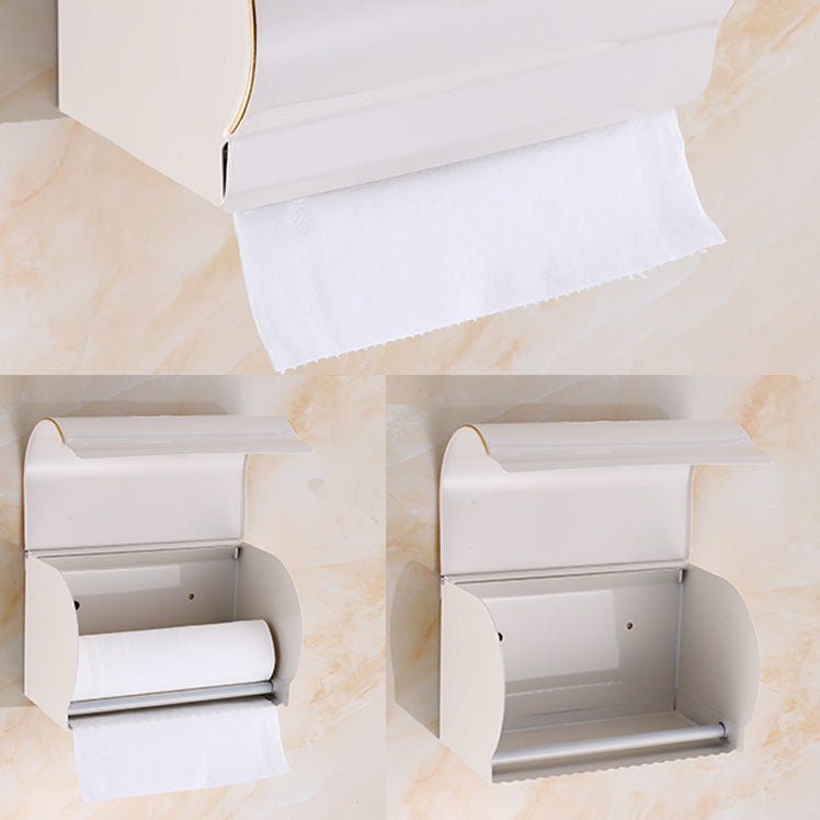 Lisslune | Vintage Bathroom Accessory Set Aluminum Paper Holder in White