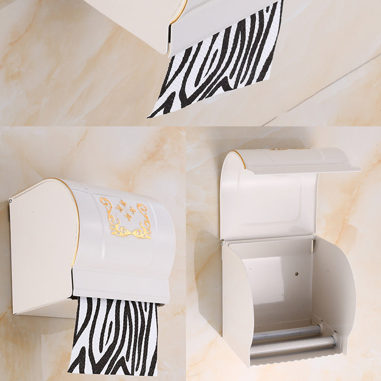 Lisslune | Vintage Bathroom Accessory Set Aluminum Paper Holder in White