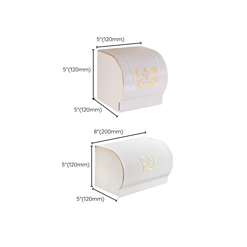 Lisslune | Vintage Bathroom Accessory Set Aluminum Paper Holder in White