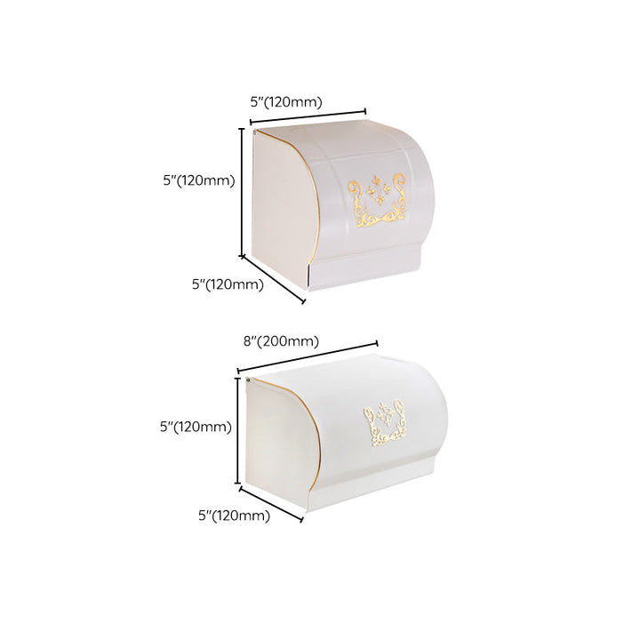 Lisslune | Vintage Bathroom Accessory Set Aluminum Paper Holder in White