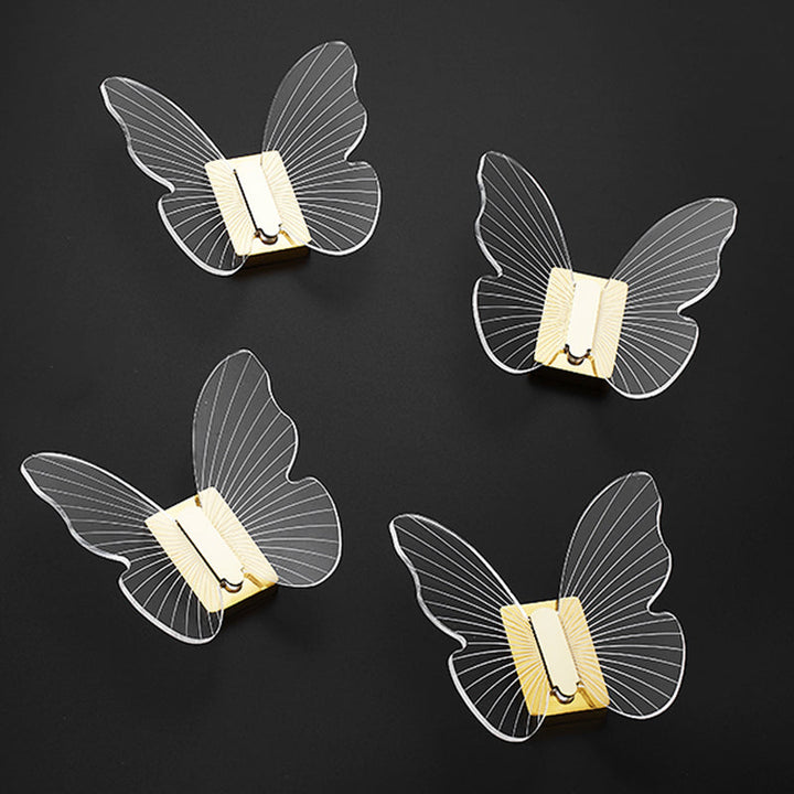 Lisslune | Modern Brass Bathroom Accessory Set Acrylic Butterfly Theme Bathrobe Hooks