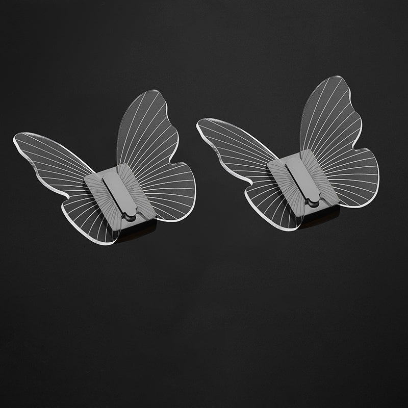 Lisslune | Modern Brass Bathroom Accessory Set Acrylic Butterfly Theme Bathrobe Hooks