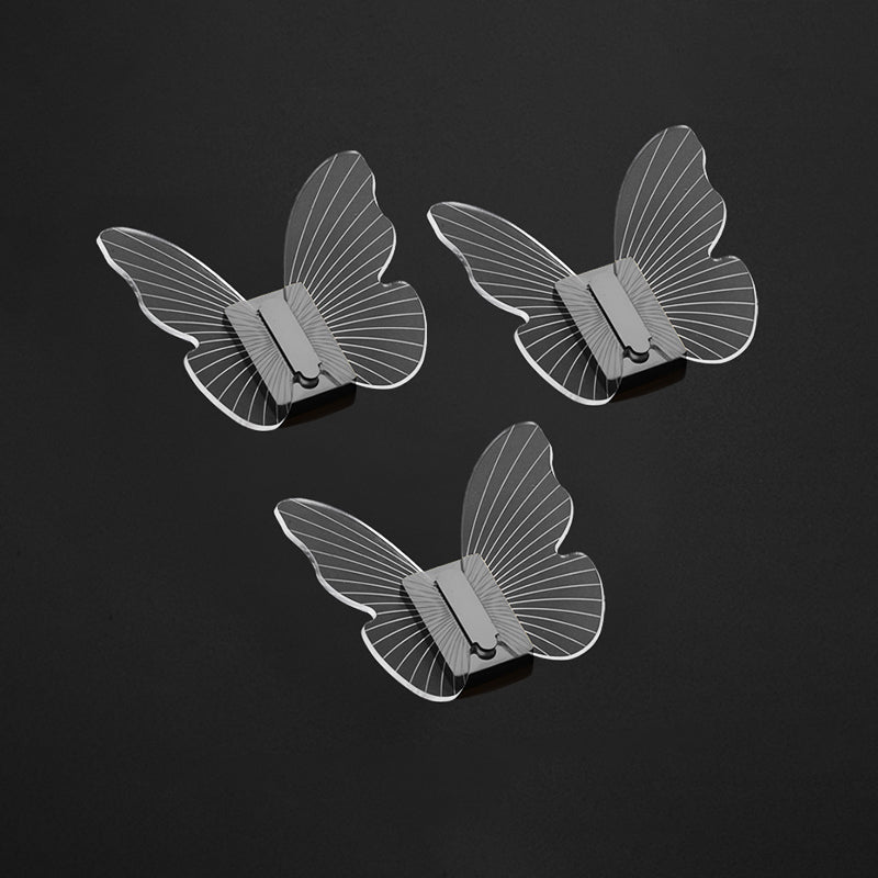 Lisslune | Modern Brass Bathroom Accessory Set Acrylic Butterfly Theme Bathrobe Hooks