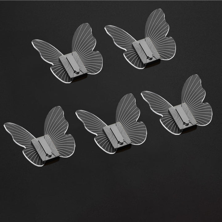 Lisslune | Modern Brass Bathroom Accessory Set Acrylic Butterfly Theme Bathrobe Hooks