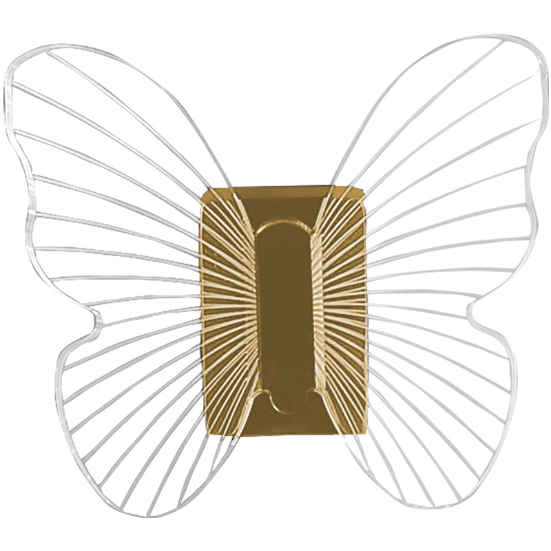 Lisslune | Modern Brass Bathroom Accessory Set Acrylic Butterfly Theme Bathrobe Hooks