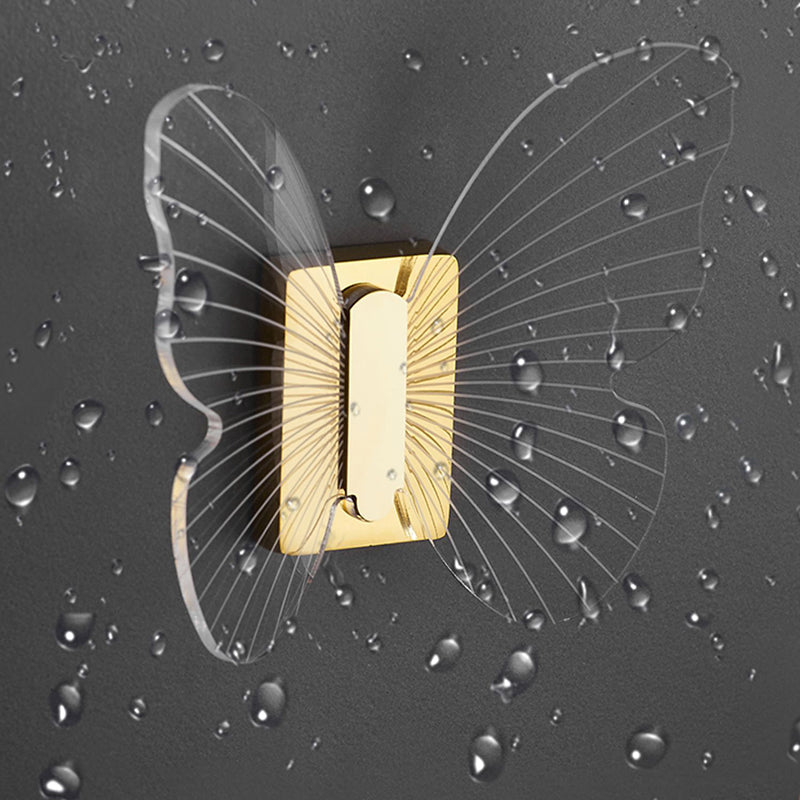 Lisslune | Modern Brass Bathroom Accessory Set Acrylic Butterfly Theme Bathrobe Hooks