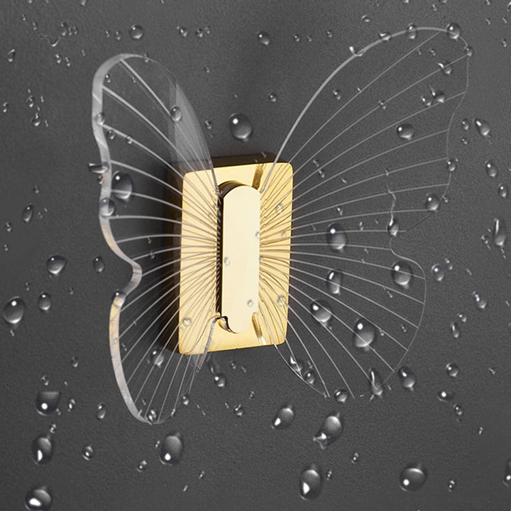 Lisslune | Modern Brass Bathroom Accessory Set Acrylic Butterfly Theme Bathrobe Hooks