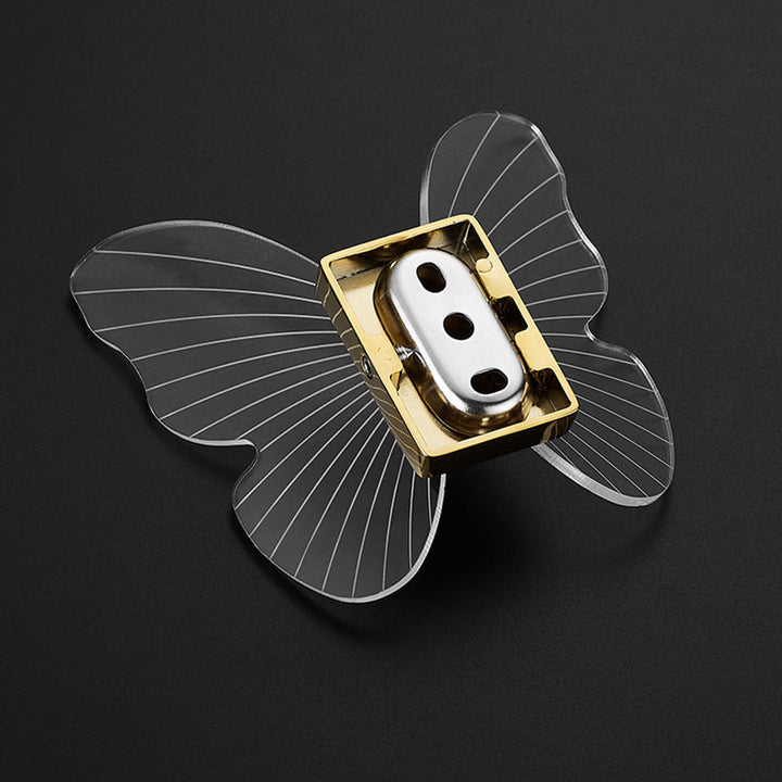 Lisslune | Modern Brass Bathroom Accessory Set Acrylic Butterfly Theme Bathrobe Hooks