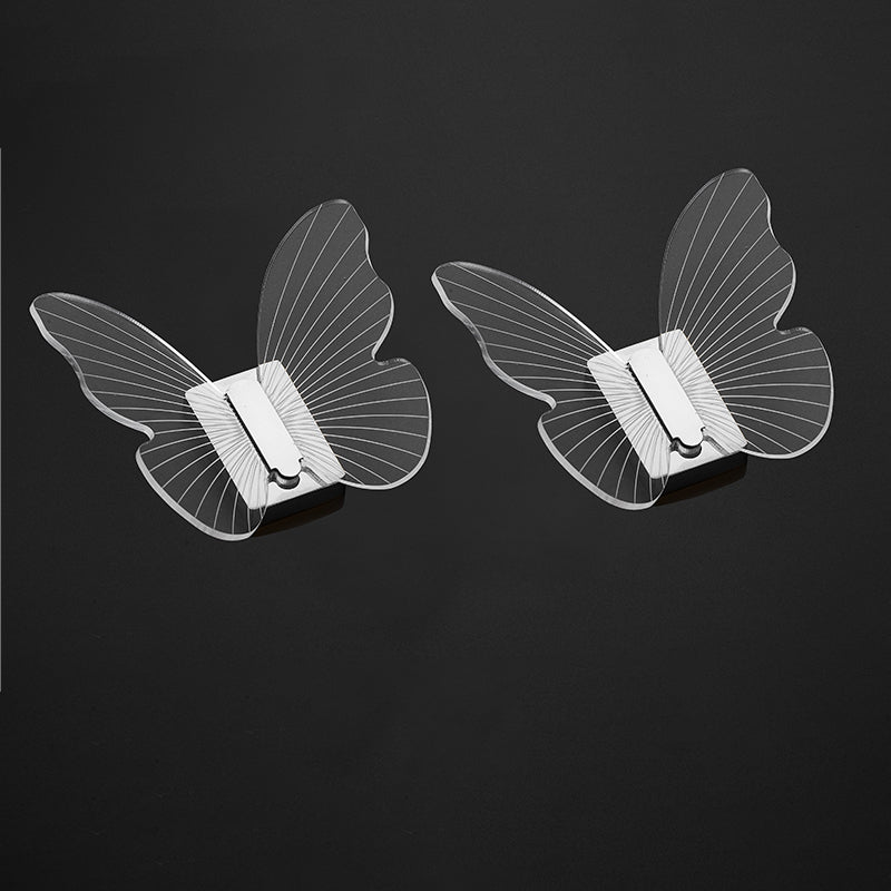 Lisslune | Modern Brass Bathroom Accessory Set Acrylic Butterfly Theme Bathrobe Hooks
