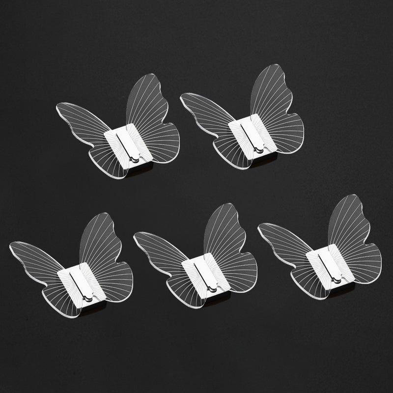 Lisslune | Modern Brass Bathroom Accessory Set Acrylic Butterfly Theme Bathrobe Hooks