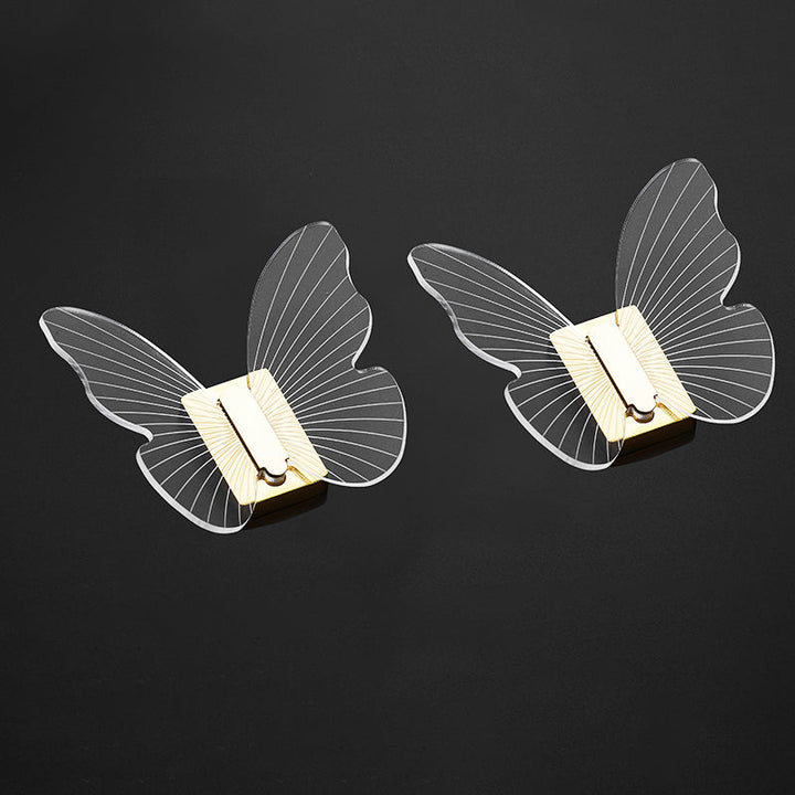 Lisslune | Modern Brass Bathroom Accessory Set Acrylic Butterfly Theme Bathrobe Hooks