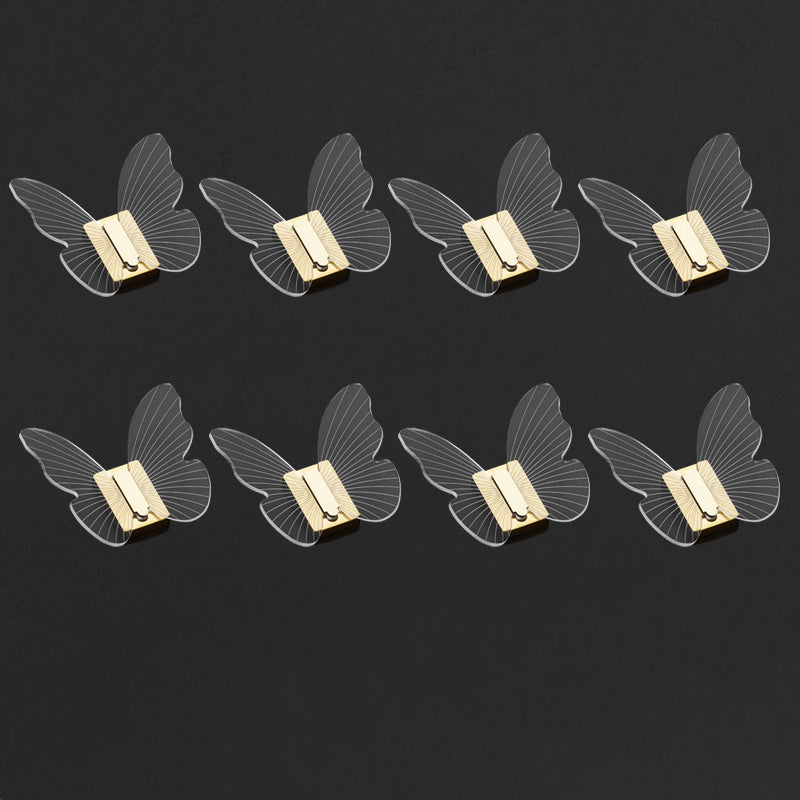 Lisslune | Modern Brass Bathroom Accessory Set Acrylic Butterfly Theme Bathrobe Hooks