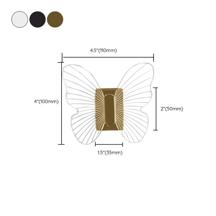 Lisslune | Modern Brass Bathroom Accessory Set Acrylic Butterfly Theme Bathrobe Hooks
