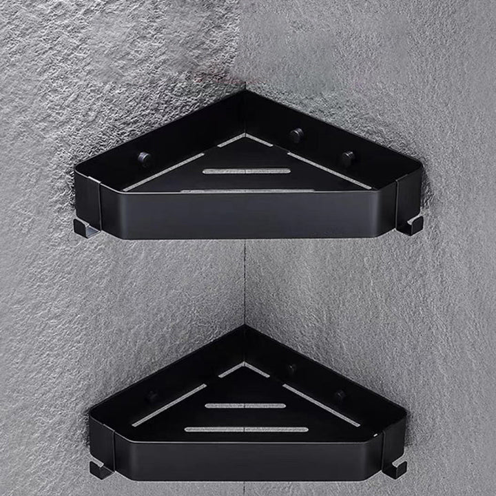 Lisslune | 2-piece stainless steel bathroom accessory set 30 cm W triangular bathroom shelf