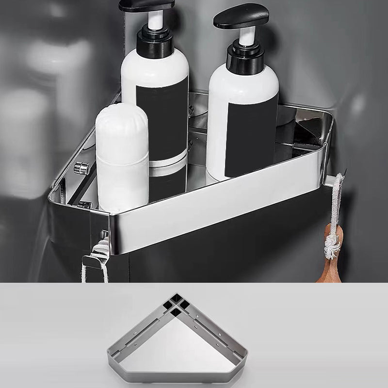 Lisslune | 2-piece stainless steel bathroom accessory set 30 cm W triangular bathroom shelf