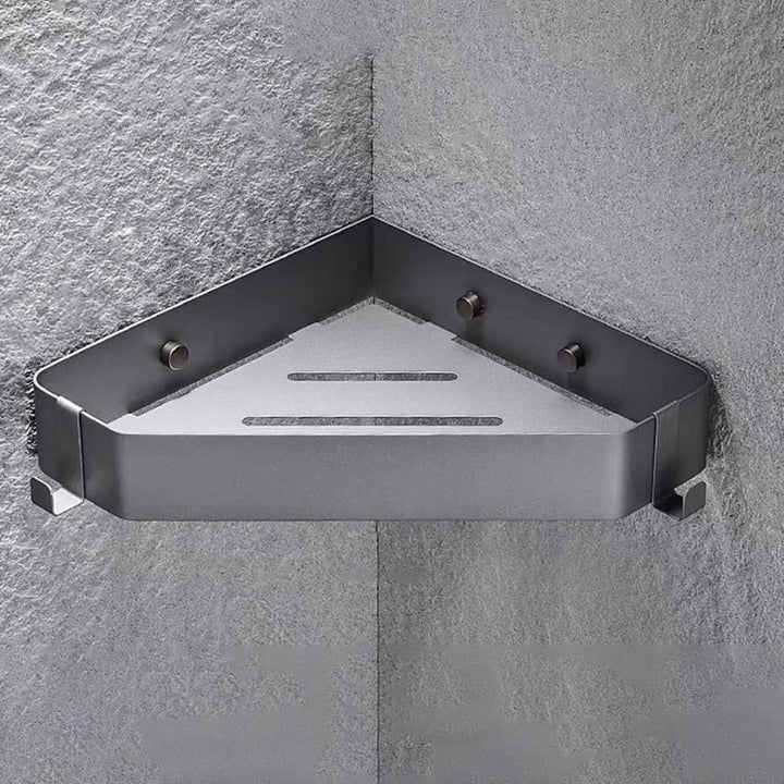 Lisslune | 2-piece stainless steel bathroom accessory set 30 cm W triangular bathroom shelf