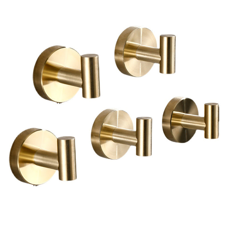 Lisslune | Modern Bathroom Accessory Set Metal Coat Hooks in Polished Chrome/Gold
