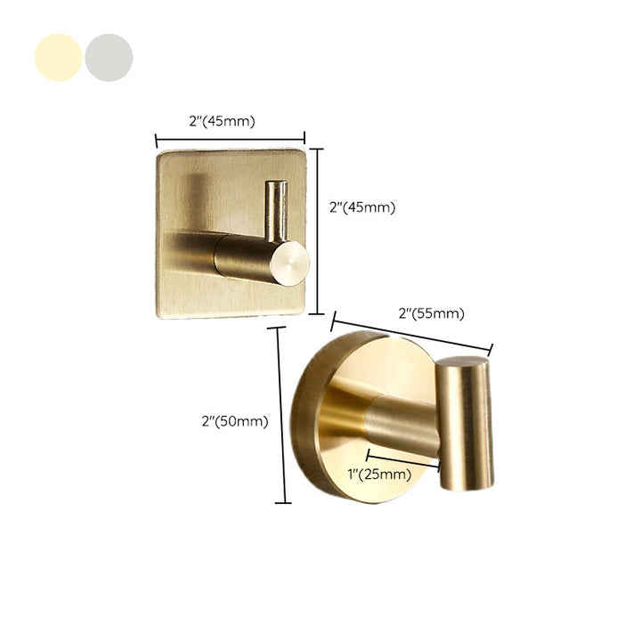 Lisslune | Modern Bathroom Accessory Set Metal Coat Hooks in Polished Chrome/Gold
