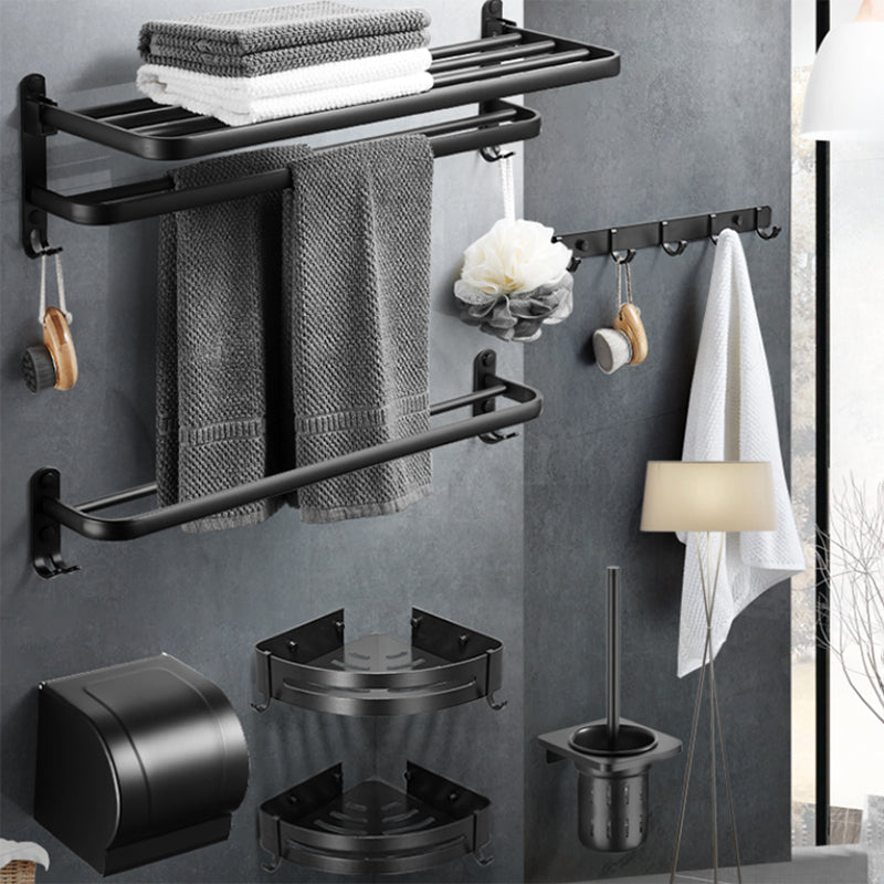Lisslune | Modern Black Bathroom Accessory Set Tissue Holder Towel Bar Bathroom Fittings Set