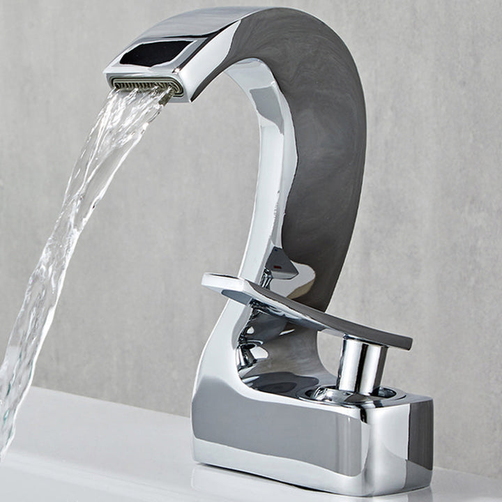 Lisslune | Modern Single-Lever Basin Faucet Bathroom Brass Central Faucet