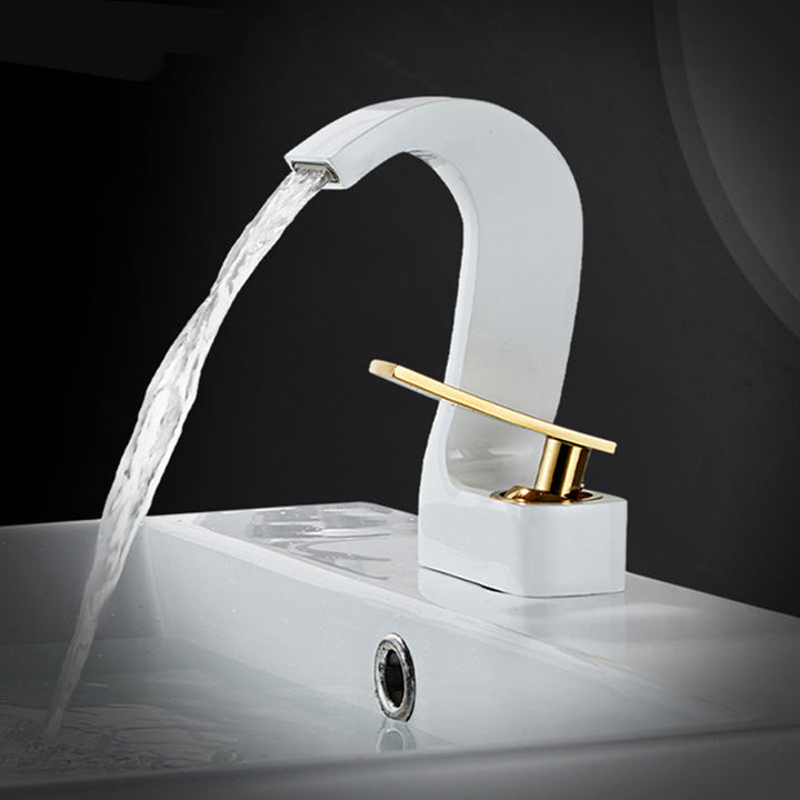 Lisslune | Modern Single-Lever Basin Faucet Bathroom Brass Central Faucet