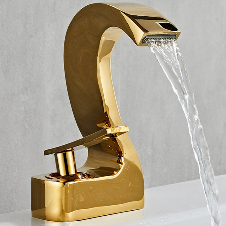 Lisslune | Modern Single-Lever Basin Faucet Bathroom Brass Central Faucet