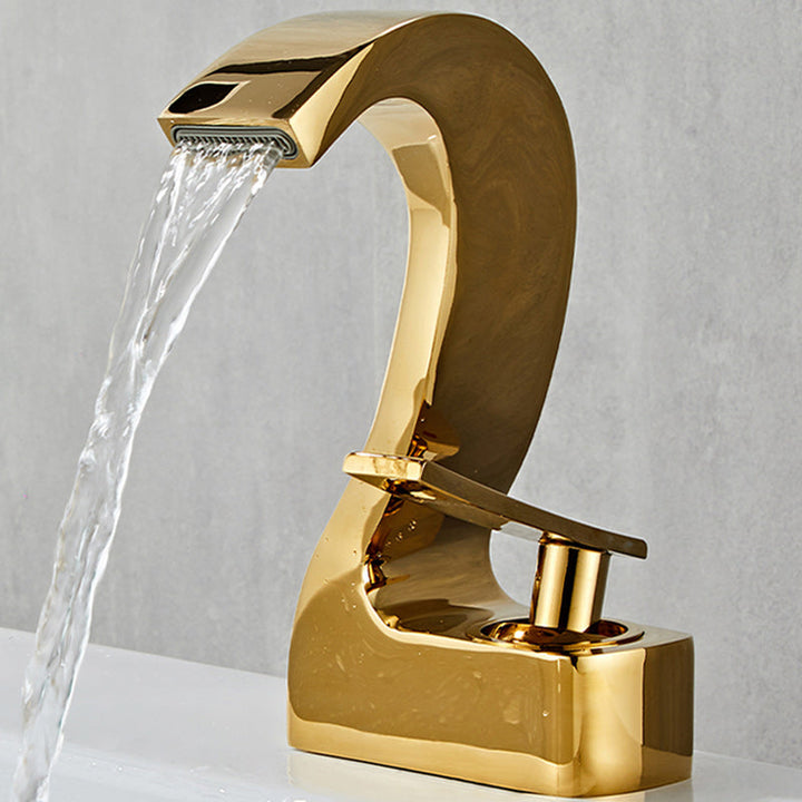Lisslune | Modern Single-Lever Basin Faucet Bathroom Brass Central Faucet