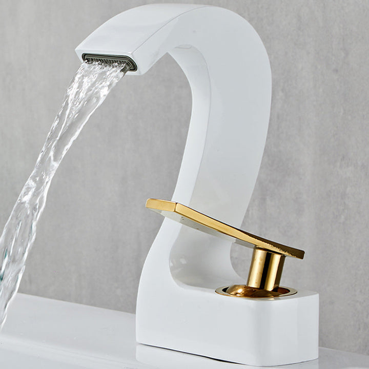 Lisslune | Modern Single-Lever Basin Faucet Bathroom Brass Central Faucet