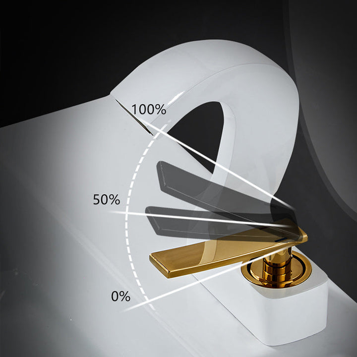 Lisslune | Modern Single-Lever Basin Faucet Bathroom Brass Central Faucet
