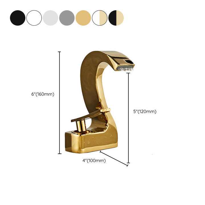 Lisslune | Modern Single-Lever Basin Faucet Bathroom Brass Central Faucet