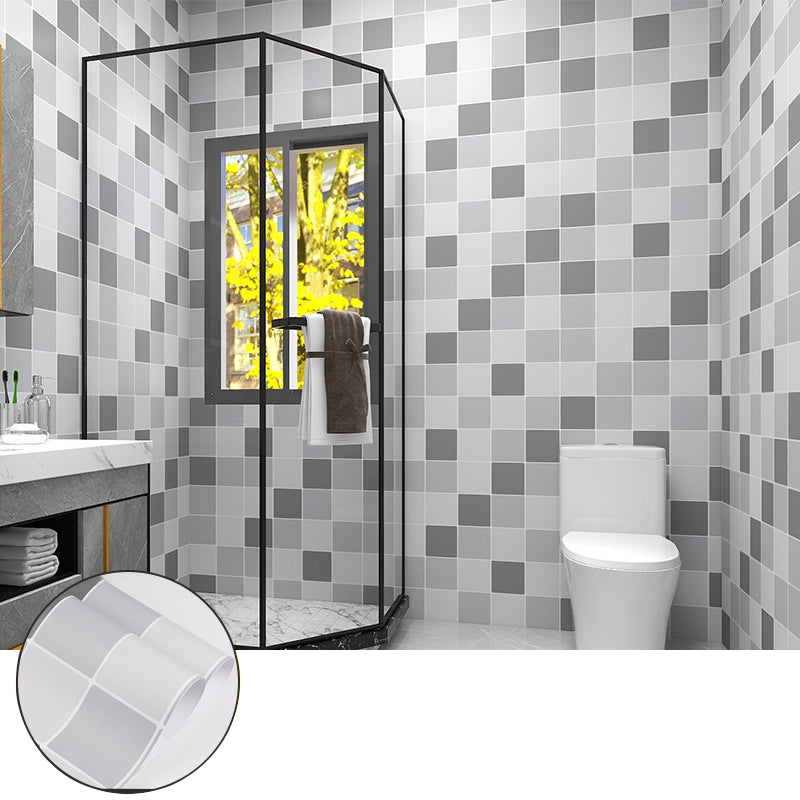 Lisslune | Square Grid Mosaic Tiles waterproof Peel-and-Stick Tile for backsplash