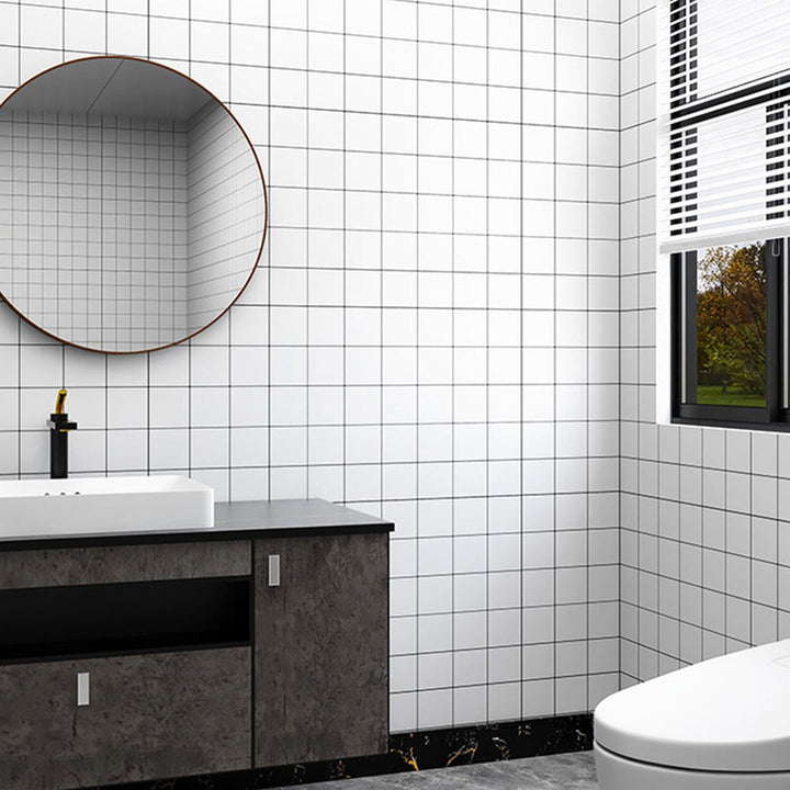 Lisslune | Square Grid Mosaic Tiles waterproof Peel-and-Stick Tile for backsplash