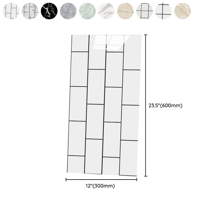 Lisslune | 12" x 24" Marbling Single Panel Waterproof Splashback Wall Tile for Bathroom