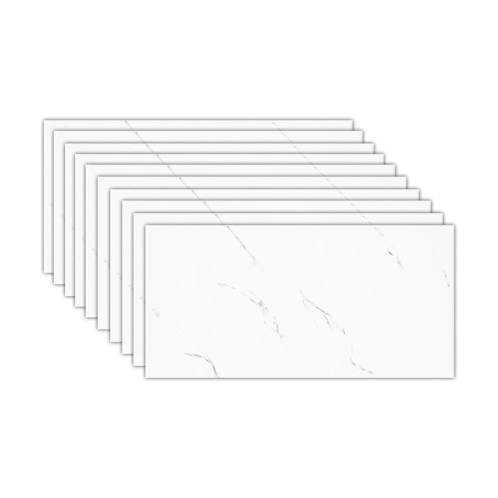 Lisslune | Marble Effect Single Tile 30 cm x 60 cm Waterproof Back Tile Rectangular Wall Tile