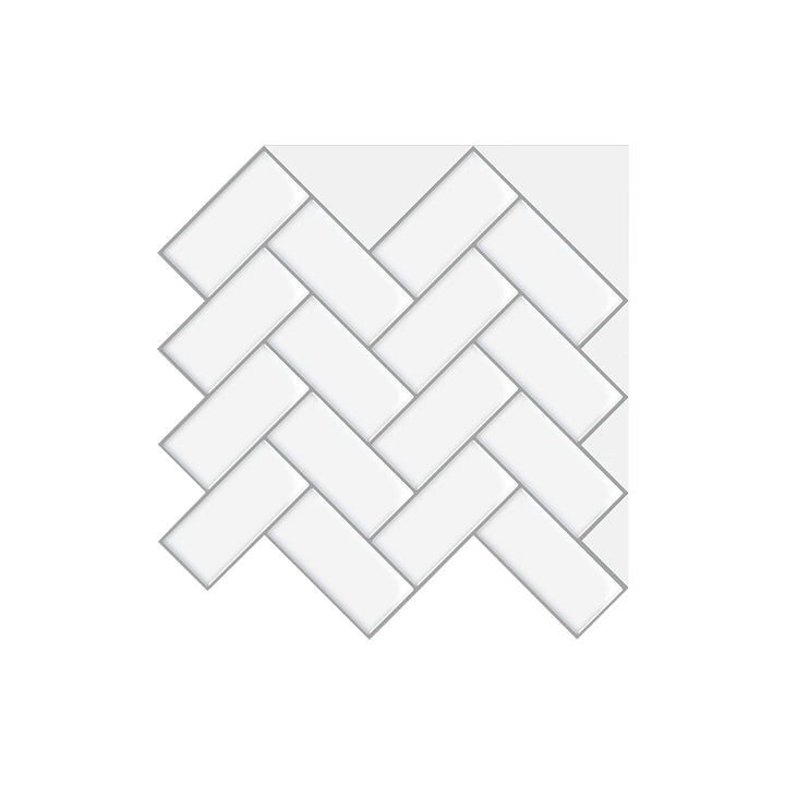 Lisslune | Square Peel & Stick Mosaic Tile Herringbone Peel and Stick Wall Tile