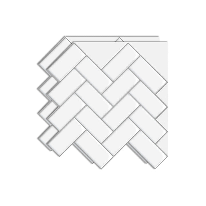 Lisslune | Square Peel & Stick Mosaic Tile Herringbone Peel and Stick Wall Tile