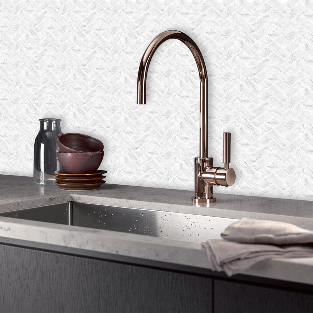 Lisslune | Square Peel & Stick Mosaic Tile Herringbone Peel and Stick Wall Tile