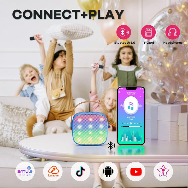 Lisslune | Portable Mini Karaoke Machine with Bluetooth Speaker & 2 Wireless Mics – Veylo