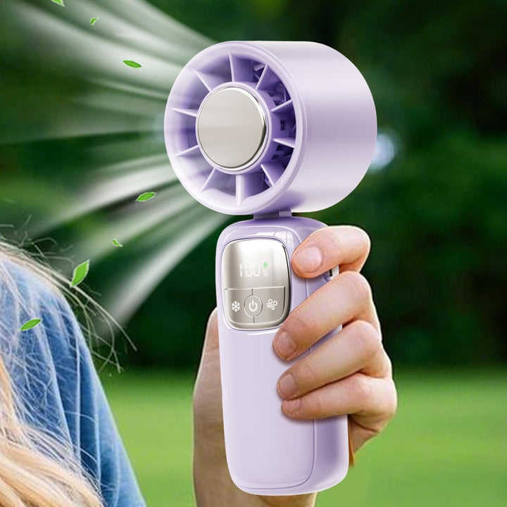 Lisslune | Portable Foldable Handheld Fan with LED Display 100 Speeds